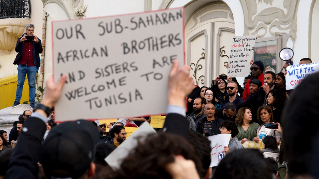 Proteste in favore dei migranti subsahariani.